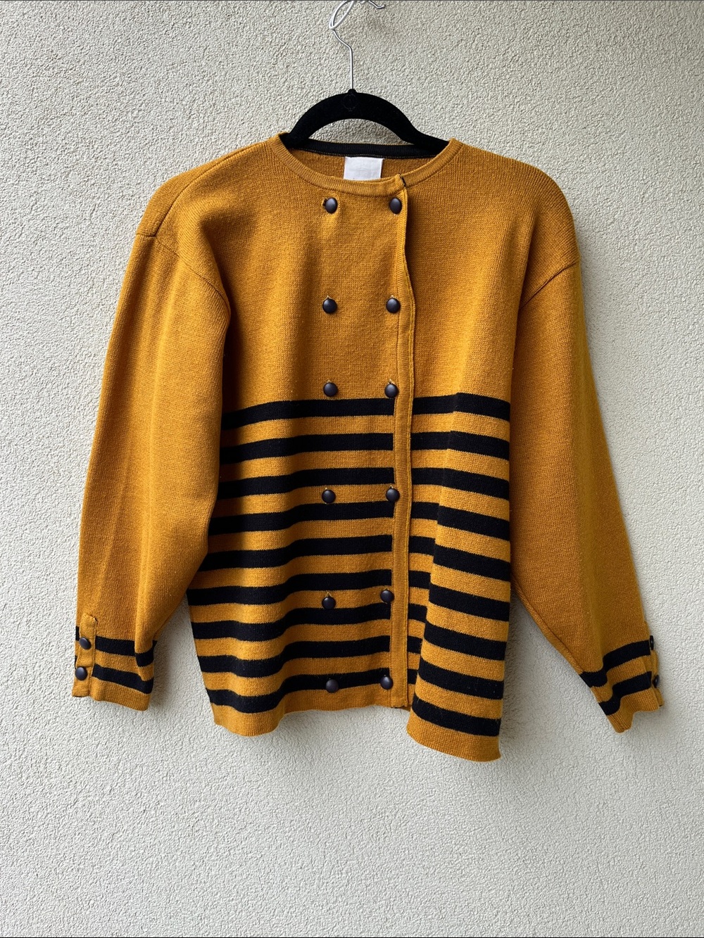 Vintage Orange & Black Striped 80s Sweater